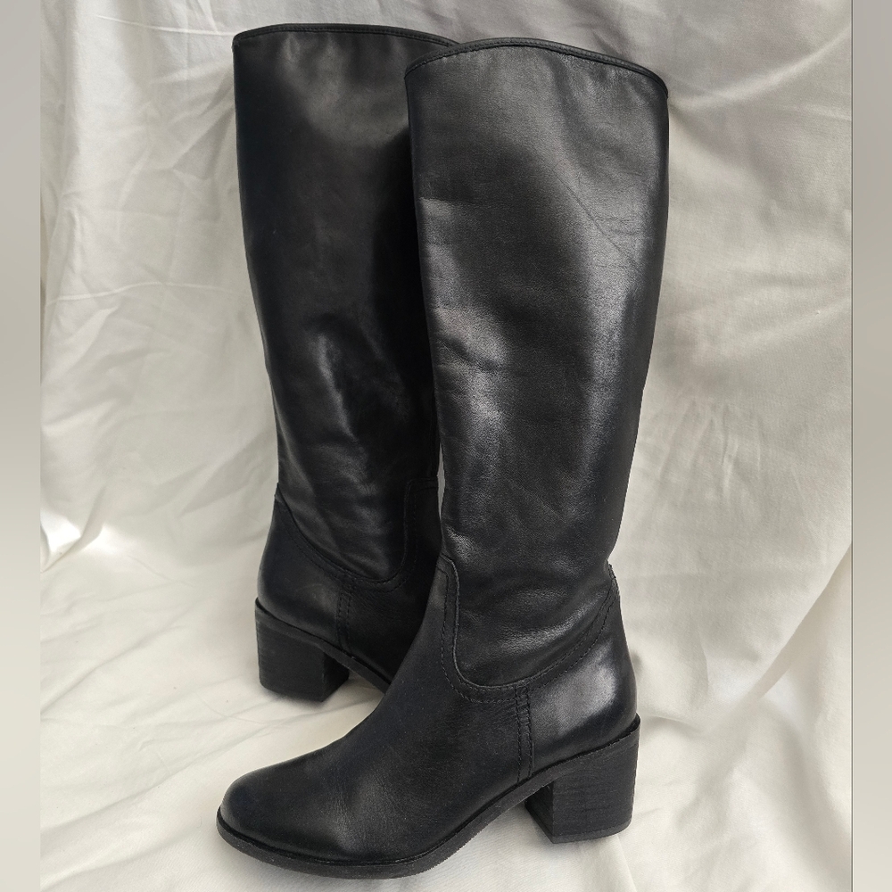 Sam Edelman Black Leather Knee High Boots